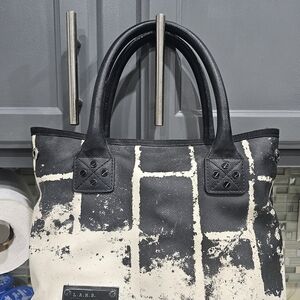L.A.M.B. Black and Cream Women's Tote Bag